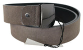 Costume National Brown Leather Square Logo Buckle Belt -   -  Costume National.